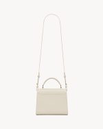 Cassandra Mini Top Handle Bag In Grain De Poudre Embossed Leather - Image 3